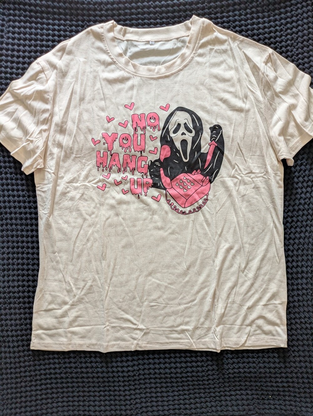 2 Scream "No You Hang Up" Graphic Halloween Tee - Sz XL (unisex)